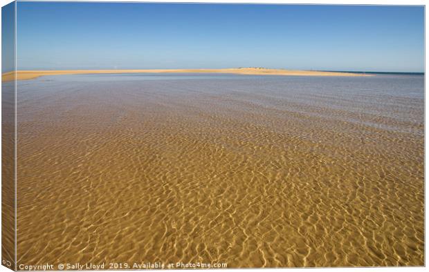 Water Ripples over the sand at Wells-next-the-sea Canvas Print by Sally Lloyd