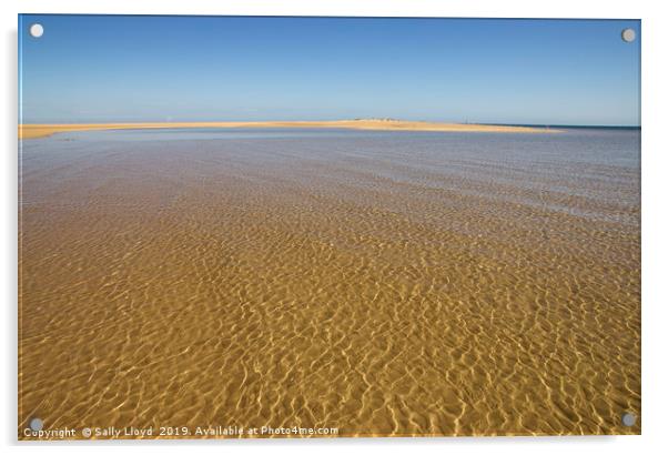 Water Ripples over the sand at Wells-next-the-sea Acrylic by Sally Lloyd