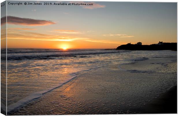 Just after sunrise in Northumberland Canvas Print by Jim Jones
