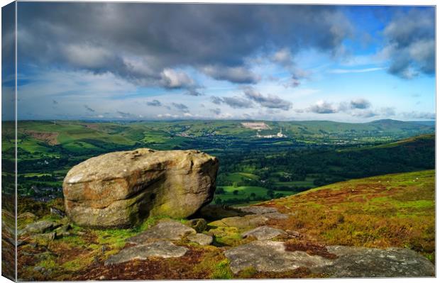 Hope Valley from Bamford Edge                      Canvas Print by Darren Galpin