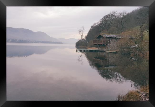 Ullswater Boat House Framed Print by Dave Leason