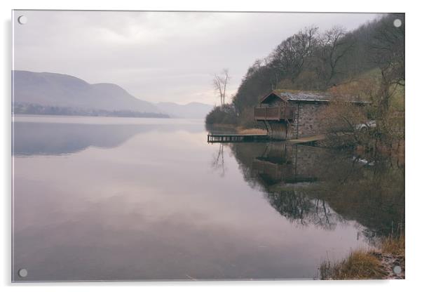 Ullswater Boat House Acrylic by Dave Leason
