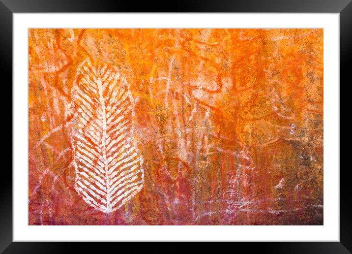 Aboriginal cave art Framed Mounted Print by Andrew Michael