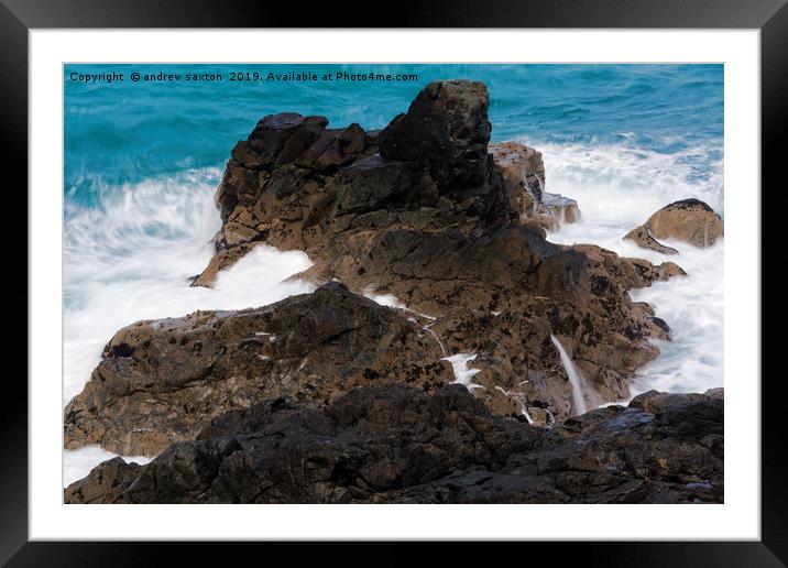 WHITE ROCKS Framed Mounted Print by andrew saxton