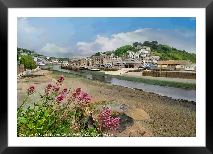 Very low tide on the River Looe in Cornwall Framed Mounted Print by Rosie Spooner
