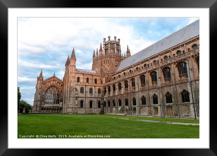 View of Ely Cathedral in Cambridgeshire Framed Mounted Print by Clive Wells