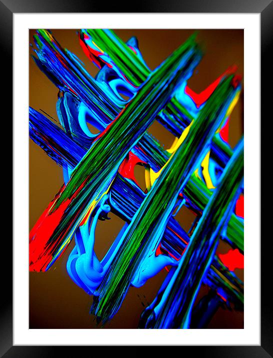 Brush Strokes Framed Mounted Print by Louise Godwin
