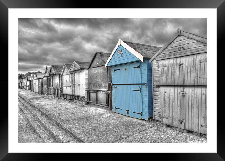 Beach Hut in isolation Framed Mounted Print by Chris Day