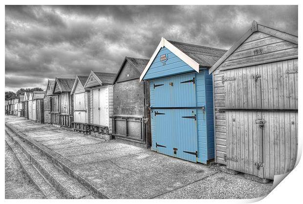 Beach Hut in isolation Print by Chris Day