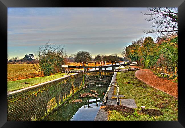 Lock on Yorkshire Canal, Yorkshire, UK Framed Print by Dawn O'Connor