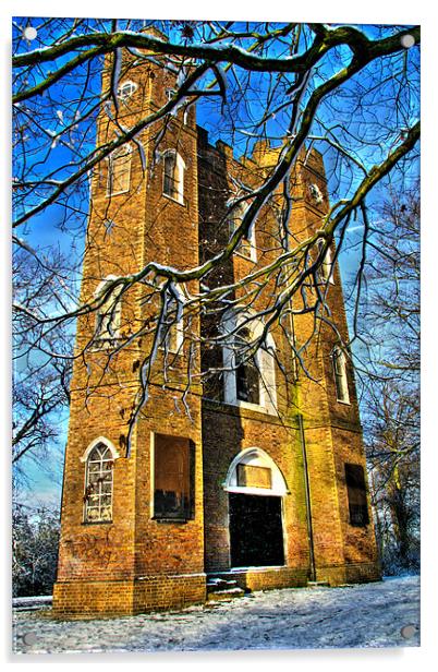Severndroog Castle, Shooters Hill, Eltham, London, Acrylic by Dawn O'Connor
