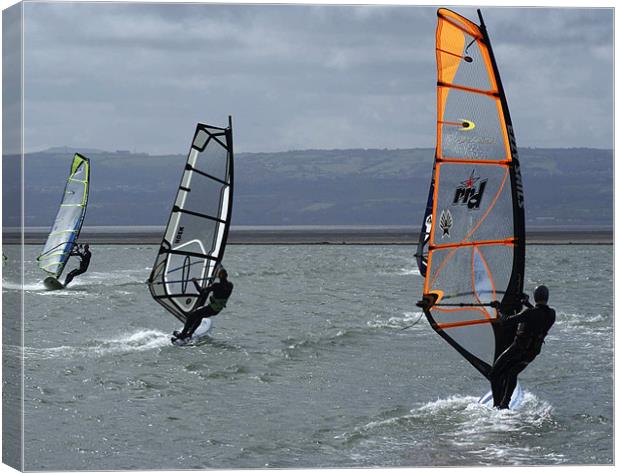 Wind surfing Canvas Print by Sheryl Brown