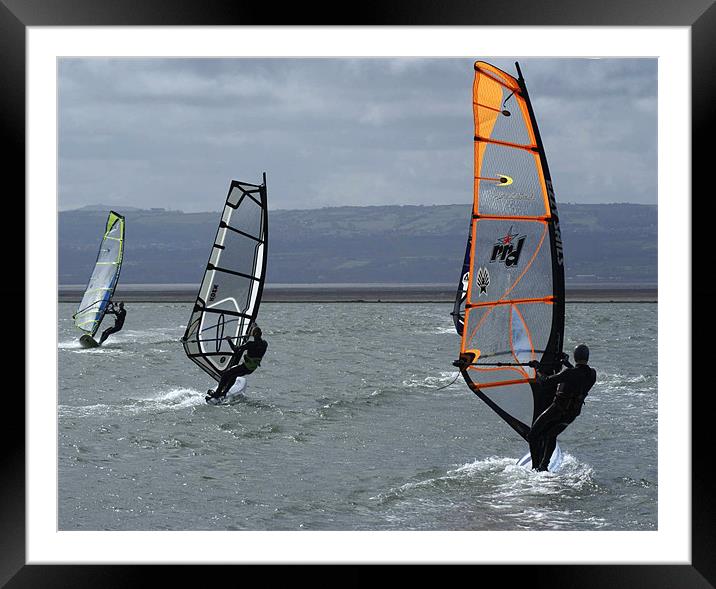 Wind surfing Framed Mounted Print by Sheryl Brown