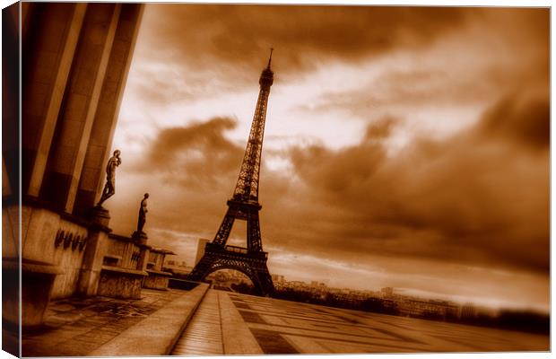 Eiffel Tower Sepia Canvas Print by Toon Photography