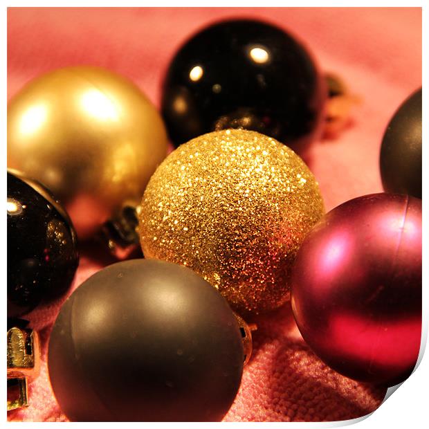 Miniature baubles Print by Chris Turner