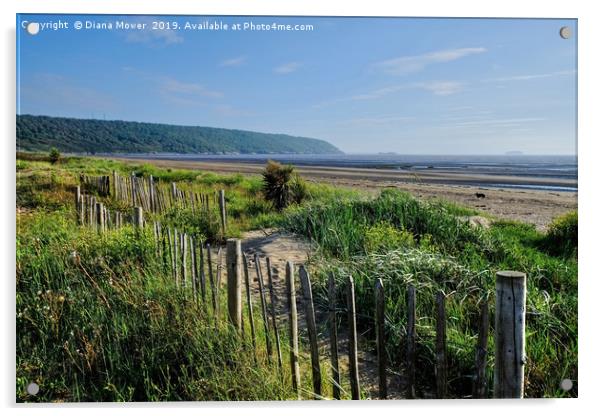 Sand Bay Beach Somerset Acrylic by Diana Mower