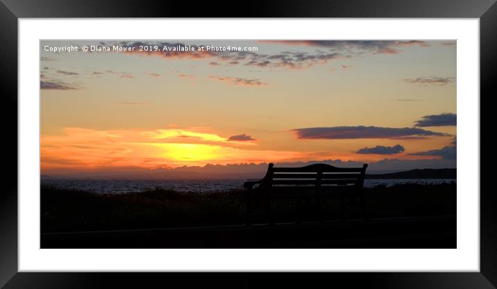 Sunset Sand Bay Somerset Framed Mounted Print by Diana Mower