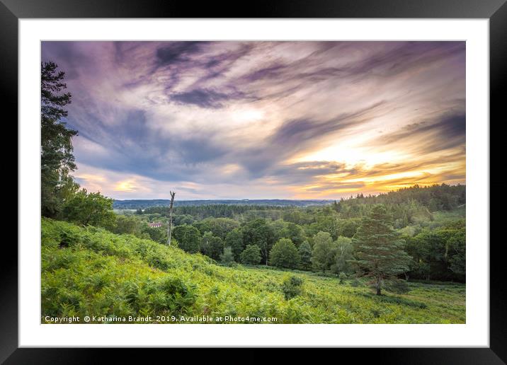 Sunset over Rockford Common, New Forest, UK Framed Mounted Print by KB Photo
