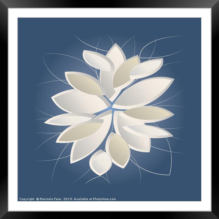 white stone petals Framed Mounted Print by Marinela Feier