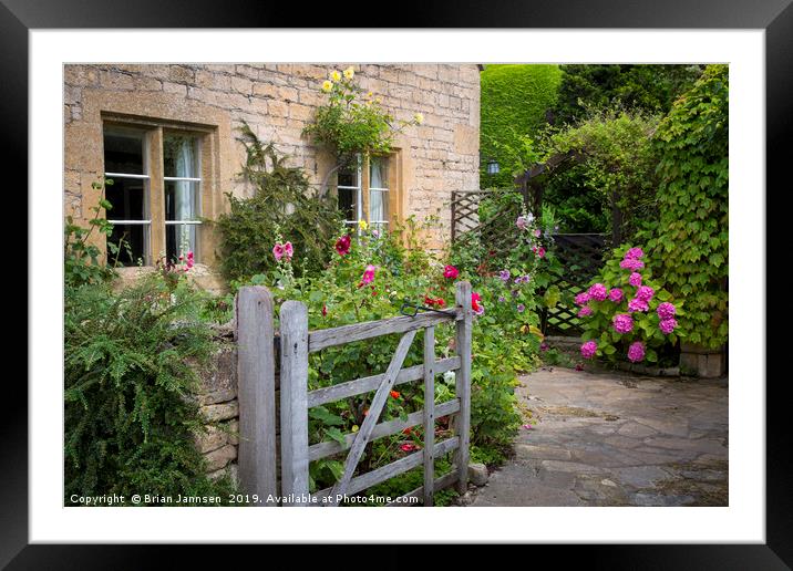 Cotswolds Garden - Gloucestershire, England Framed Mounted Print by Brian Jannsen