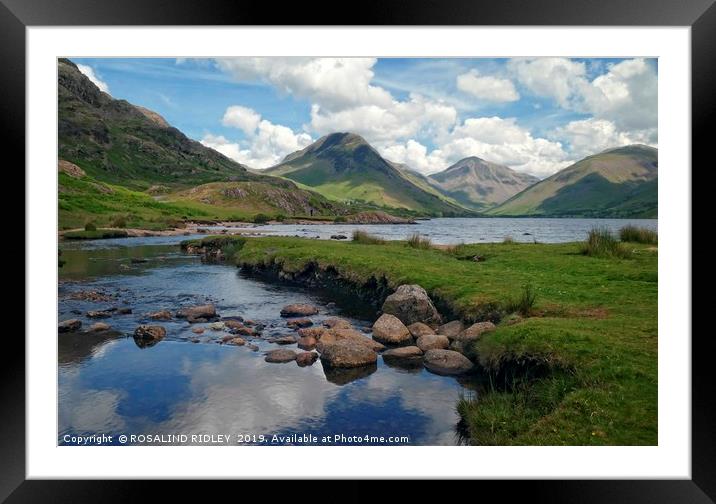 "Cloud reflections at Wastwater 2" Framed Mounted Print by ROS RIDLEY