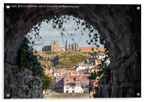 Whitby Abbey and St Mary’s Church. Acrylic by Richard Pinder