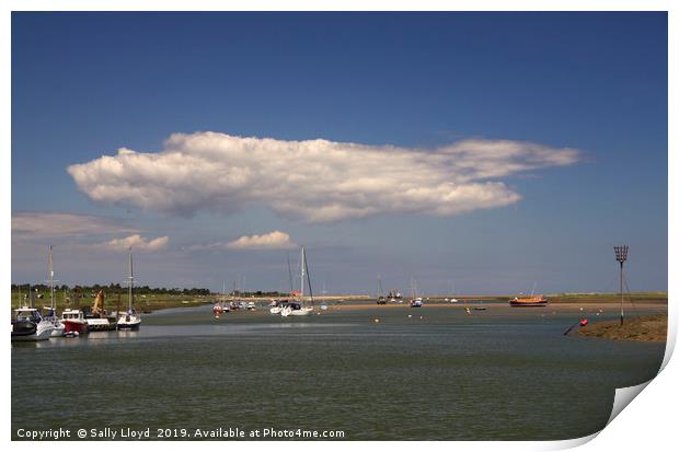 Harbour cloud at Wells-next-the-Sea Print by Sally Lloyd