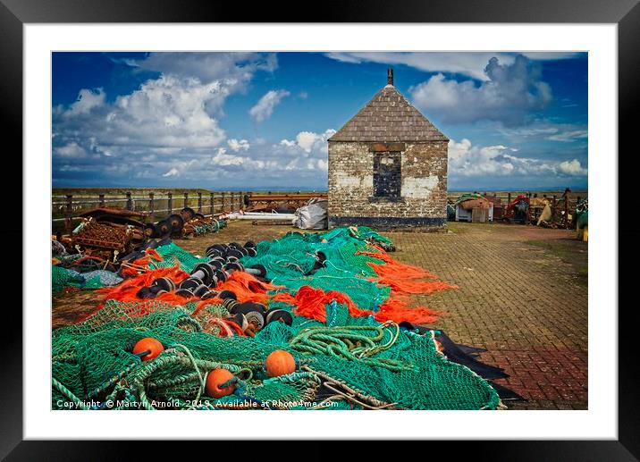 Fishing Nets at Maryport Cumbria Framed Mounted Print by Martyn Arnold