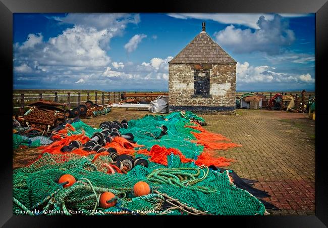 Fishing Nets at Maryport Cumbria Framed Print by Martyn Arnold