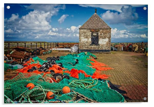 Fishing Nets at Maryport Cumbria Acrylic by Martyn Arnold