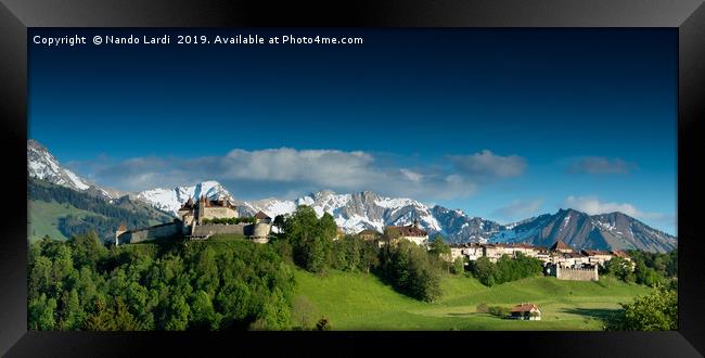 Gruyeres Castle Panorama Framed Print by DiFigiano Photography
