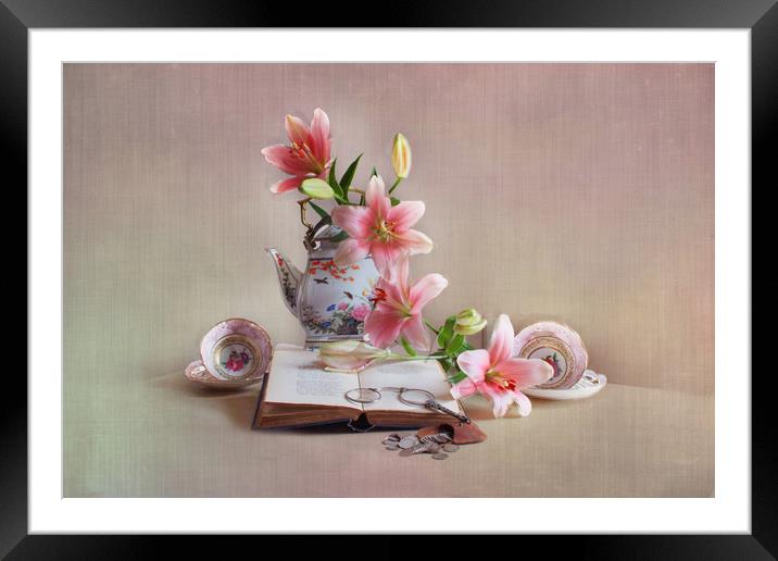 Still life with Lilies  Framed Mounted Print by Irene Burdell