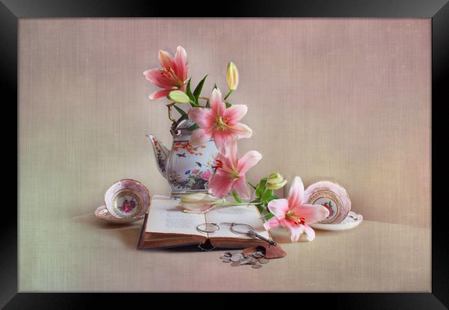 Still life with Lilies  Framed Print by Irene Burdell