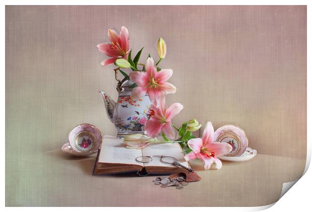 Still life with Lilies  Print by Irene Burdell