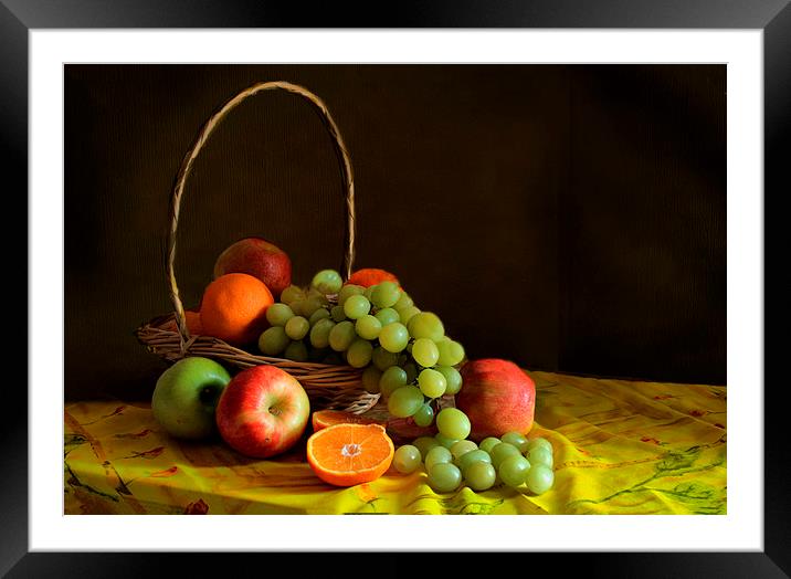 Still life with fruit  Framed Mounted Print by Irene Burdell