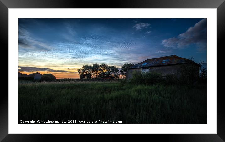 Noctilucent Clouds In Essex Framed Mounted Print by matthew  mallett