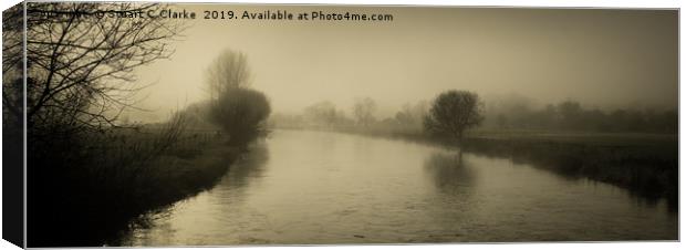 Misty River Itchen Canvas Print by Stuart C Clarke