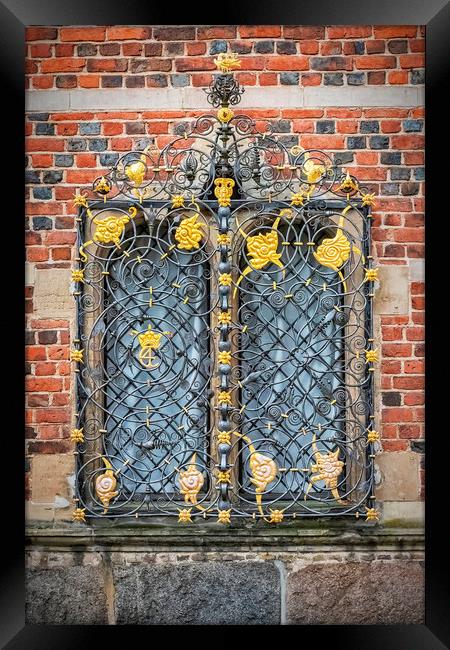 Frederiksborg Castle Ornate Window Framed Print by Antony McAulay
