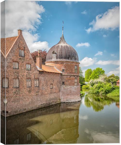 Frederiksborg Castle Roundhouse and Moat Canvas Print by Antony McAulay