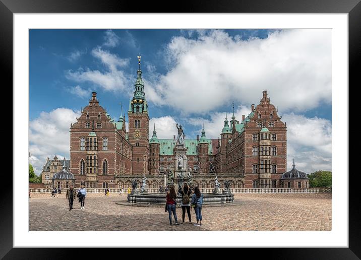 Frederiksborg Castle with Tourists Taking Photos Framed Mounted Print by Antony McAulay