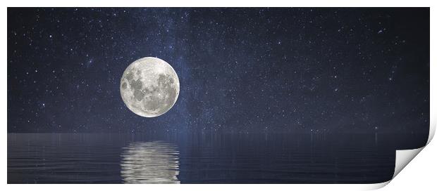 Full Moon at Sea Print by Darryl Brooks