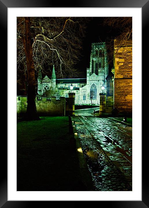 Durham Cathedral - Night View Framed Mounted Print by David Lewins (LRPS)