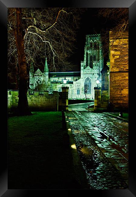 Durham Cathedral - Night View Framed Print by David Lewins (LRPS)