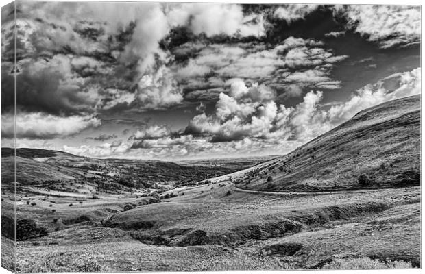 Beacons View Monochrome Canvas Print by Steve Purnell