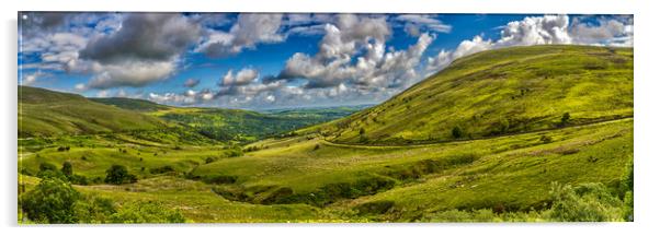 Brecon Beacons Panorama Acrylic by Steve Purnell