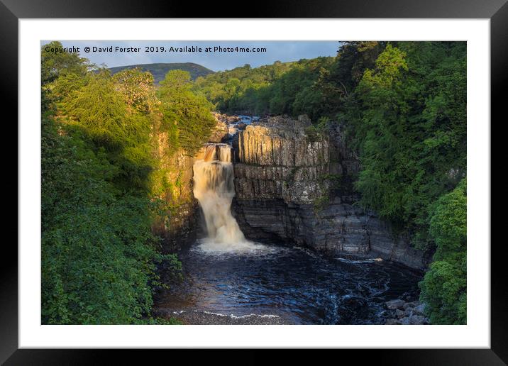 Summer Solstice Sun Illuminating High Force  Framed Mounted Print by David Forster