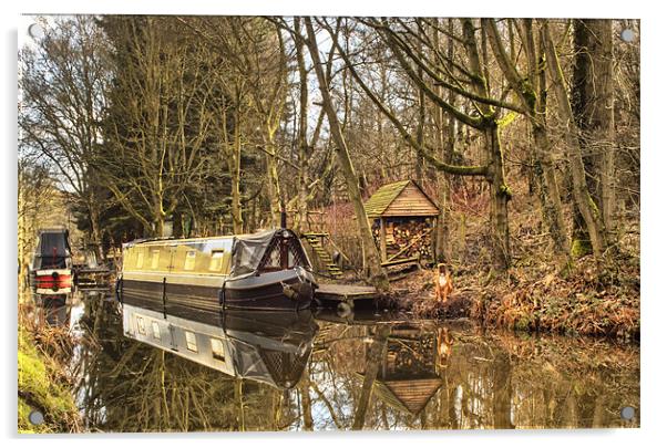 Canal Boat Acrylic by Jim kernan