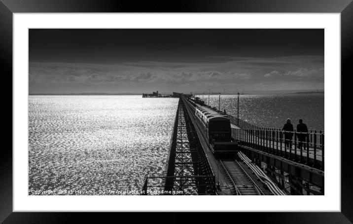 Southend Pier in mono  Framed Mounted Print by Rob Hawkins