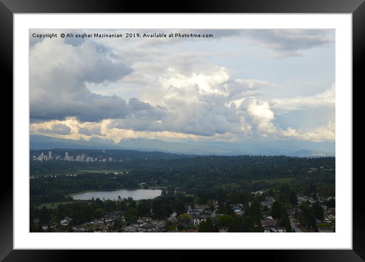 A nice view of Deer Lake,Burnaby  Vancouver, Canad Framed Mounted Print by Ali asghar Mazinanian