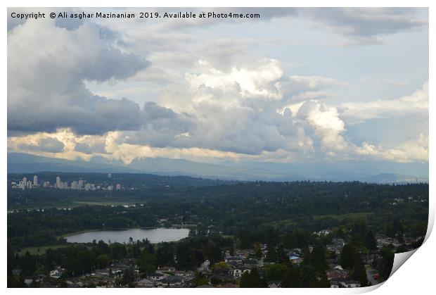 A nice view of Deer Lake,Burnaby  Vancouver, Canad Print by Ali asghar Mazinanian